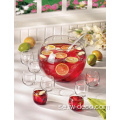 Glass Punch Bowl Set med skopad slev